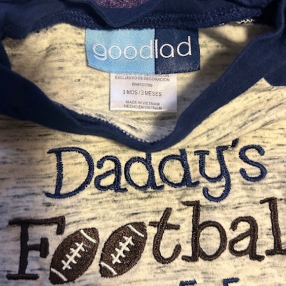 "Daddy's Football Buddy" one piece outfit - Size 3 Months - Picture 3 of 4